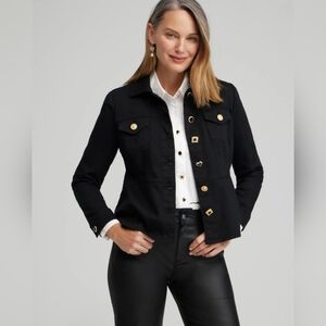 Chico's Black Peplum Jacket - 14-16 (Chico's Size 3 Never Worn)